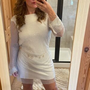 12th Tribe Anna Silver/White Rhinestone Dress